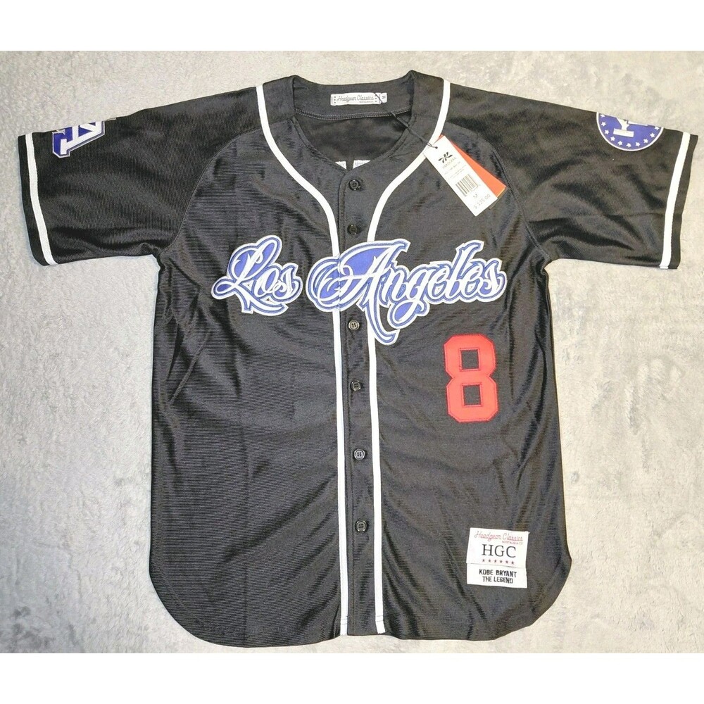 Los Angeles Dodgers Kobe Bryant Jersey #8 Patches Stitched Black Size Medium NWT